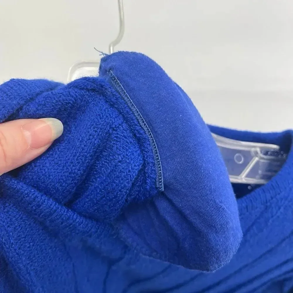 Casual Corner vintage Knit Long Sleeve Pullover Sweater Royal Blue Size Medium
